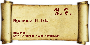 Nyemecz Hilda névjegykártya